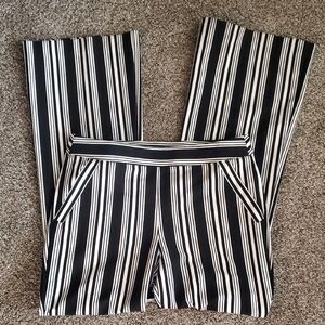 INC International Concepts Black and White Striped Wide Leg Pants